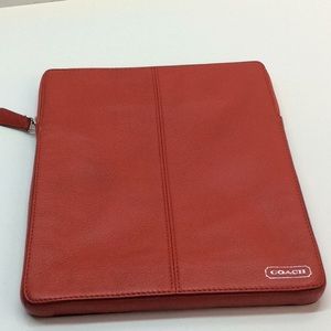 Coach and Apple iPad Red Leather Zippered Case